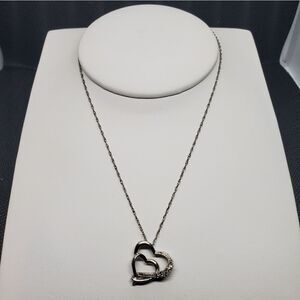 Sterling Silver Necklace & Diamond Heart Pendant